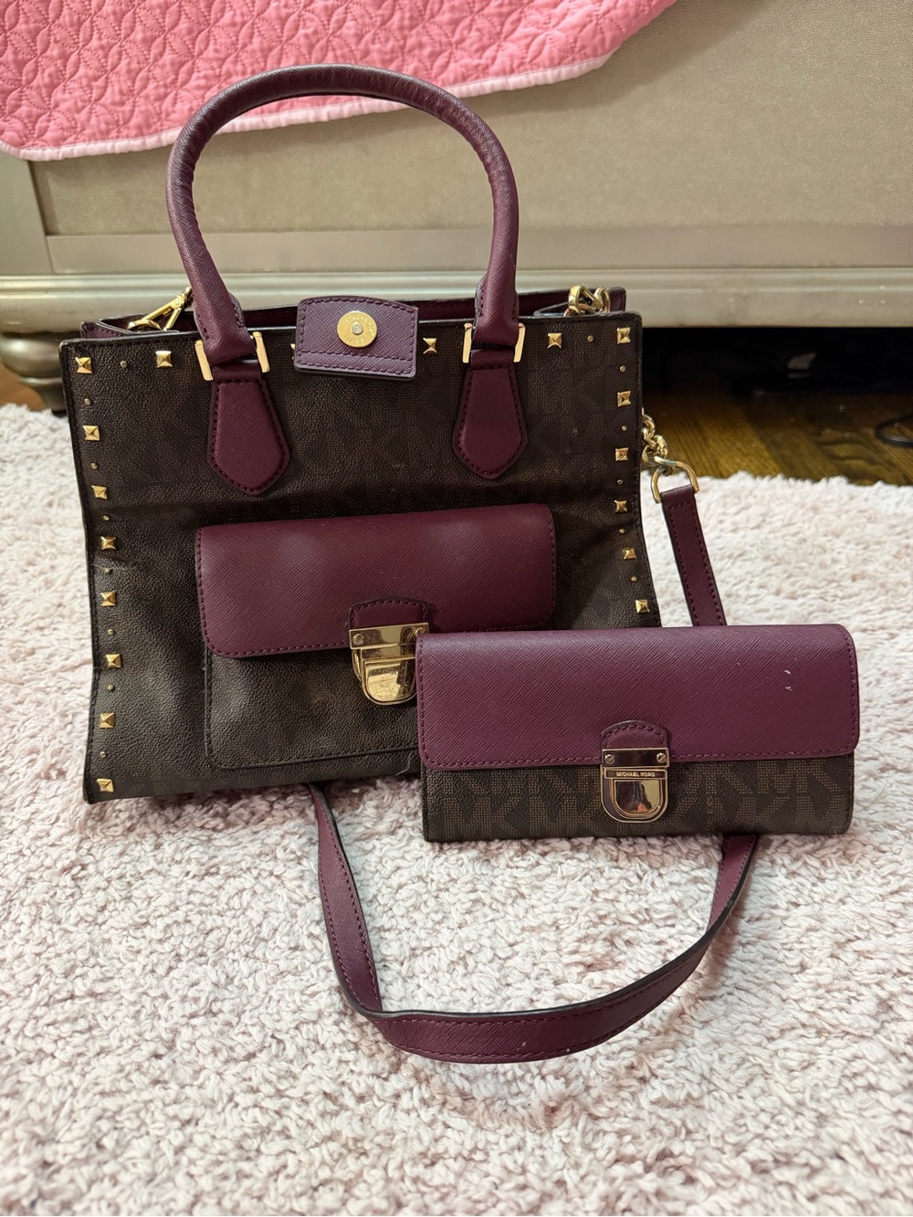 Michael Kors branded Tote with Matching Wallet
